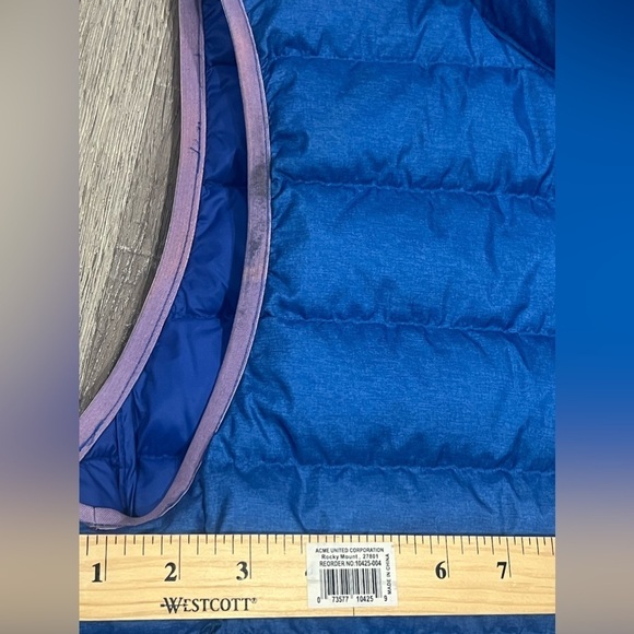 Small Eddie Bauer eb650 Down Insulated Blue Gilet Vest Puffer Full Zip Warm - Picture 9 of 13